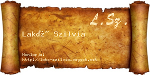 Lakó Szilvia névjegykártya