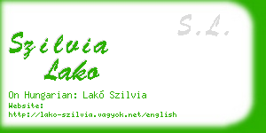 szilvia lako business card